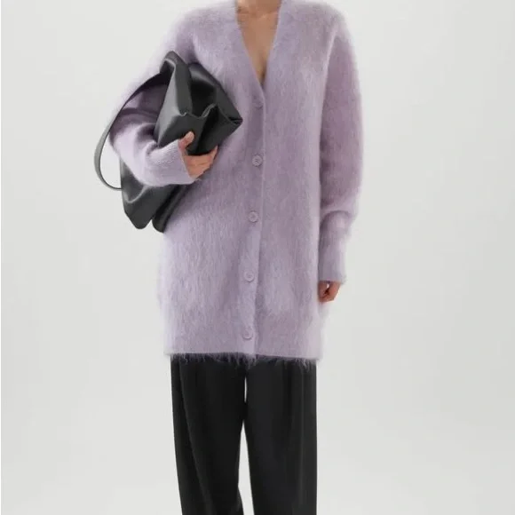Lavender LONGLINE MOHAIR CARDIGAN - COS - Picture 3 of 7